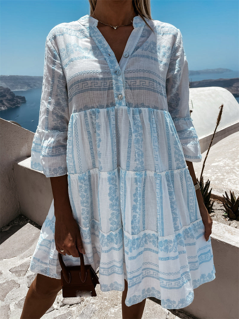 Flowy Ruffle A-Line Dress for Women