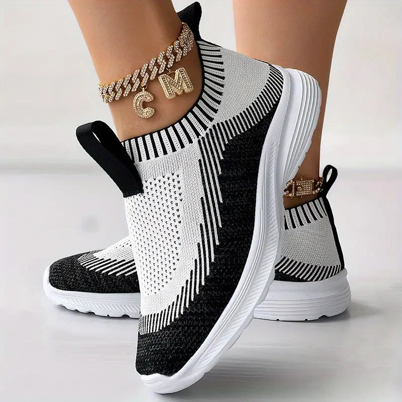 Women's Cozy Knit Sneakers - Soft Lightweight Shoes - Nocini