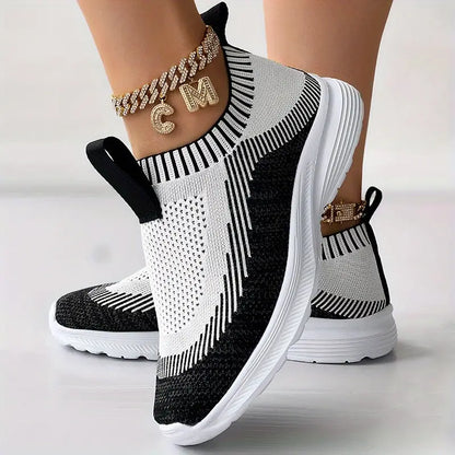 Women's Cozy Knit Sneakers - Soft Lightweight Shoes - Nocini