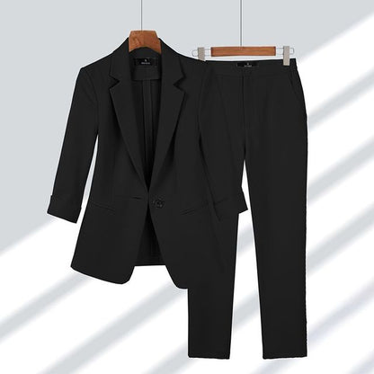 Blazer and Trouser Outfit - SophiaSet-Black-M-Nora Luxe