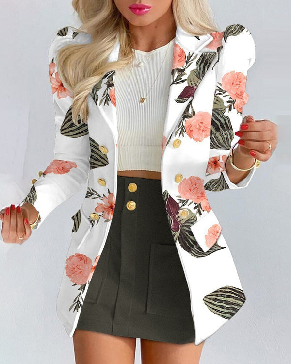 Blazer Skirt Set for Women – Stylish & Versatile – Thalia-White/Black-S-Nora Luxe