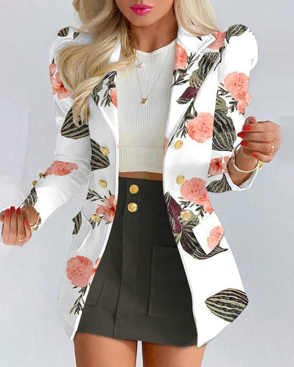 Blazer Skirt Set for Women – Stylish & Versatile – Thalia-White/Black-S-Nora Luxe