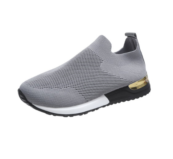BlissWalk Comfort | Ergonomic Women's Lace-Free Sneakers with Cushioned Heel-Gray-2.5-Nora Luxe