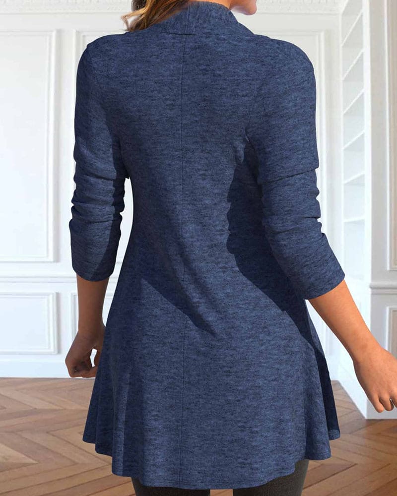 Blouse with Pleated Panels - Adeline-Blue-S-Nora Luxe