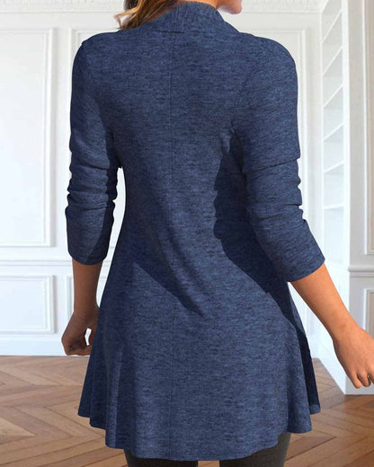 Blouse with Pleated Panels - Adeline-Blue-S-Nora Luxe