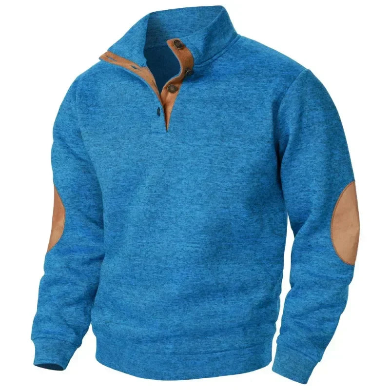 Relaxed Fit Casual V-Neck Pullover Sweatshirt