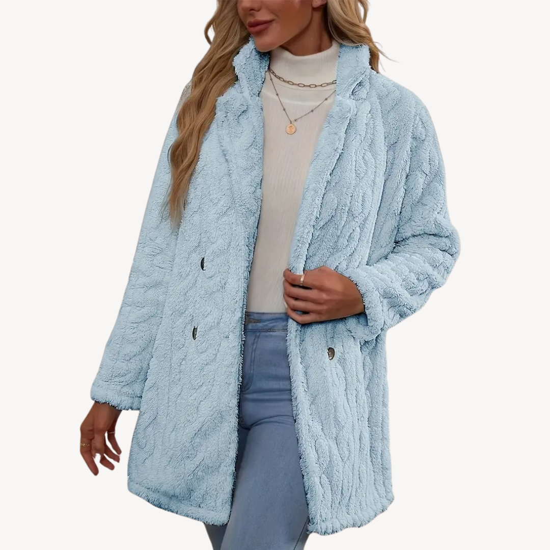 Ladies Luxury Faux Fur Trench Coat