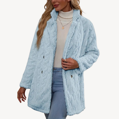 Ladies Luxury Faux Fur Trench Coat