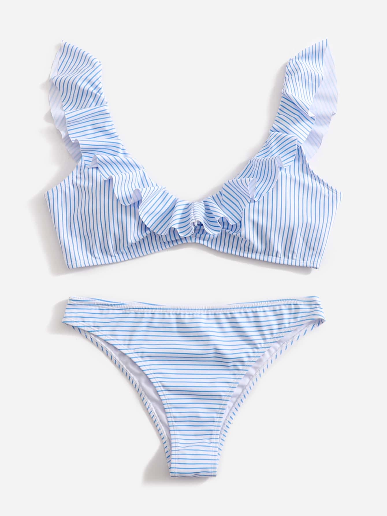 Blue and White Striped Bikini - Lina-XS-The Livary