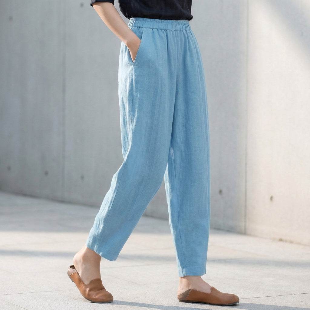 Comfortable Slim Fit Ankle Pants with Pockets