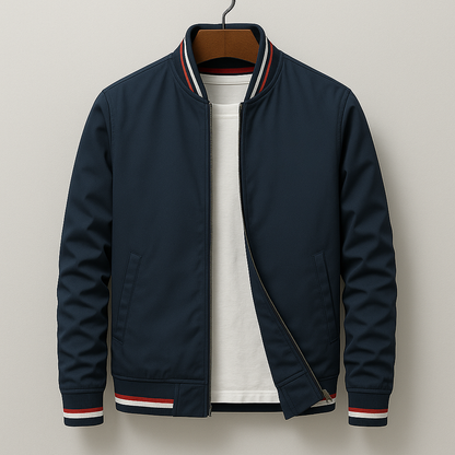 Men's Zip Up Flight Jacket with Side Pockets - Nocini
