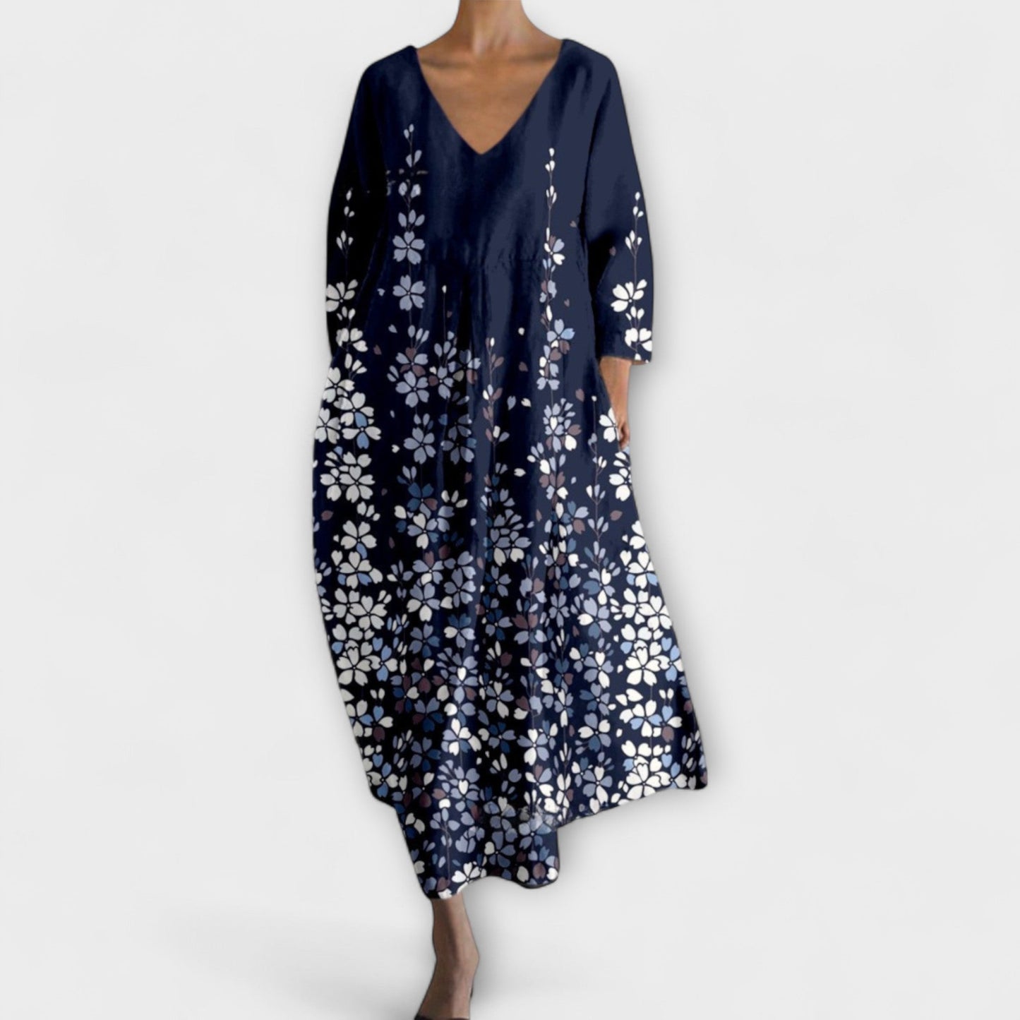Stylish V Neck Long Evening Dress