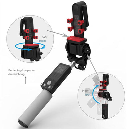 Bluetooth Selfie Stick with 360° Rotation – SpinShot-Black-The Livary