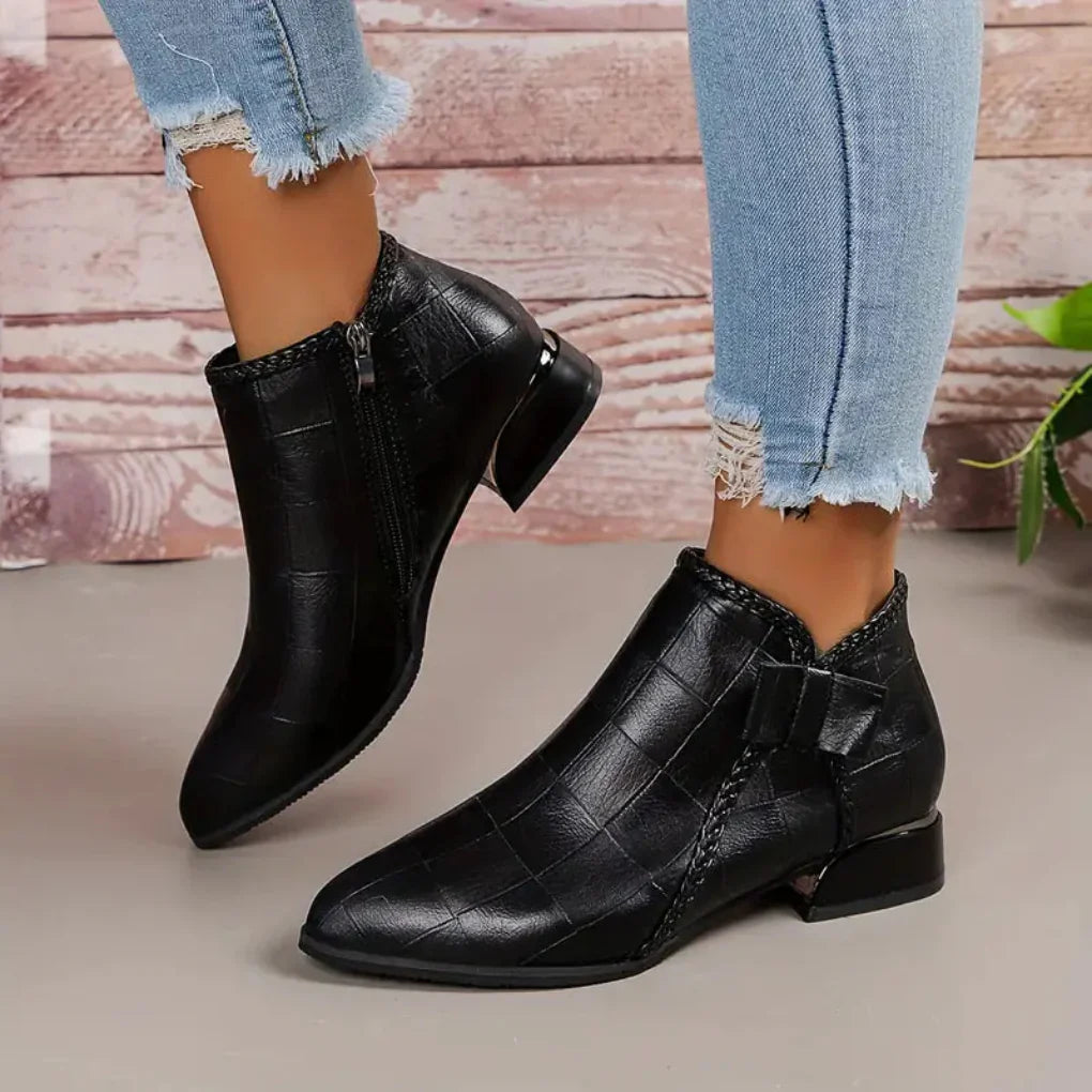 Ladies Comfortable Block Heel Boots - Olytrend