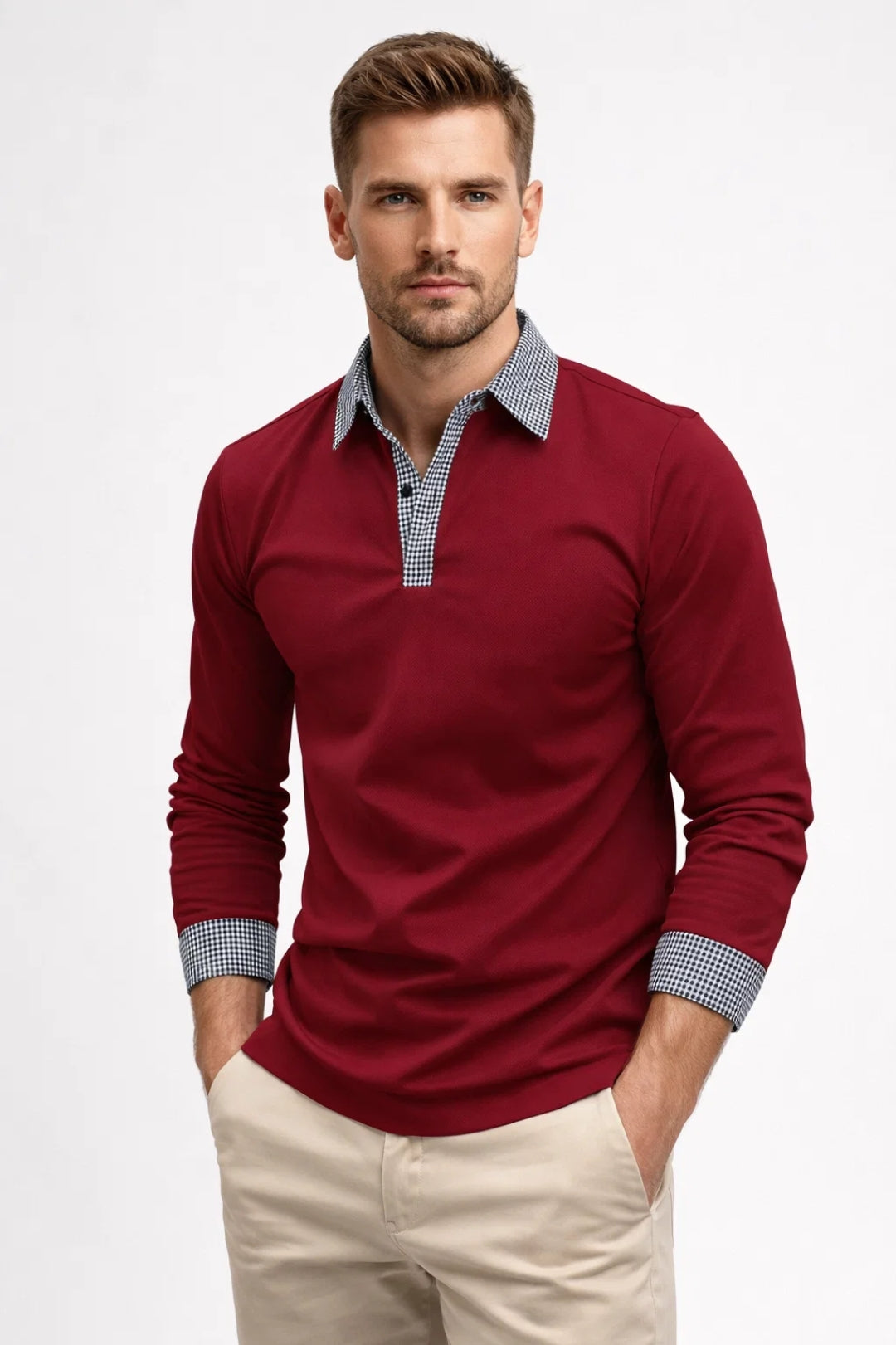 Classic Men's Polo Shirt Long Sleeve - Olytrend