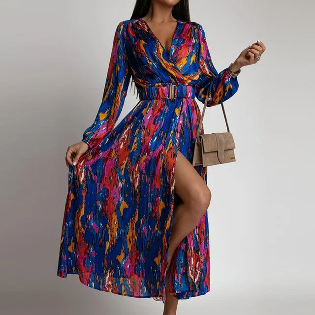 Bohemian Maxi Dress - Seraphina-Blue-XS-Nora Luxe