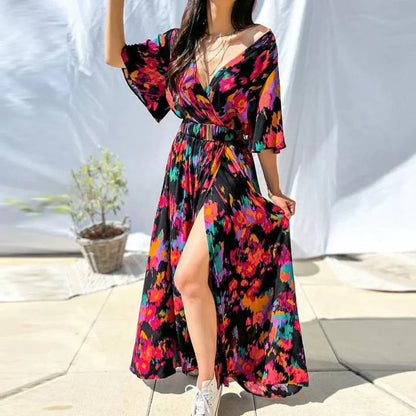 Bohemian Maxi Dress - Seraphina-Red-XS-Nora Luxe