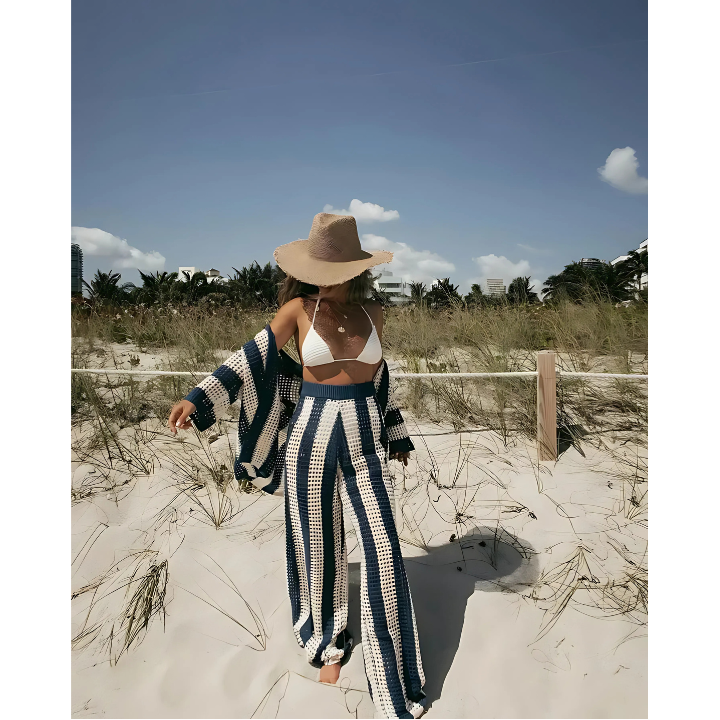 Boho Beach Set for Women – Salina-Dark blue-S-Nora Luxe