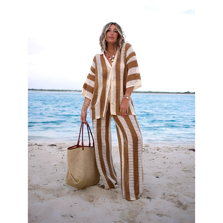 Boho Beach Set for Women – Salina-Khaki-S-Nora Luxe