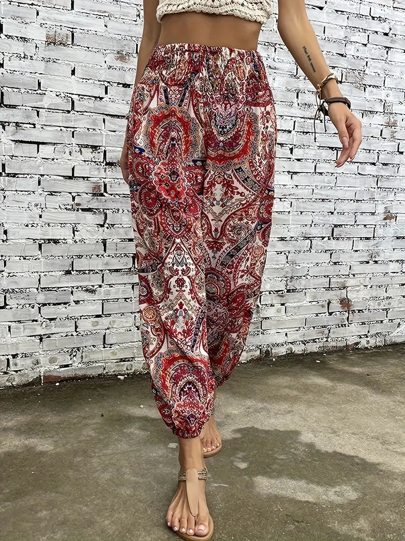 Trendy Women's Pants with Floral Pattern - Pexav