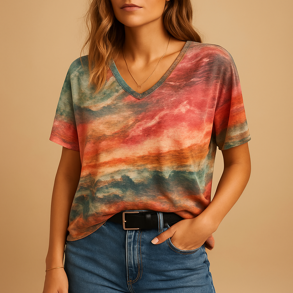 Boho chic top for women with delicate details and relaxed fit, perfect for summer festivals and casual outfits.