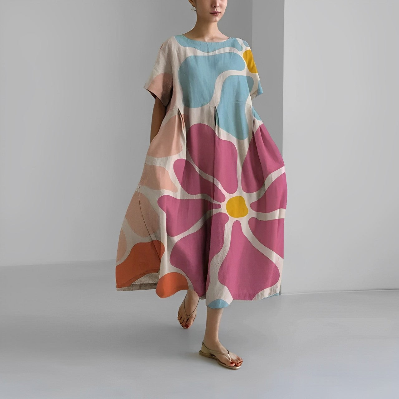 Vintage Floral Long Dress - Pexav