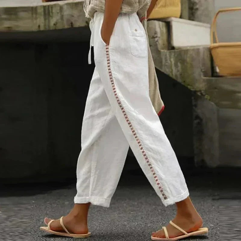 Women's Floral Summer Pants - Solea - Pexav
