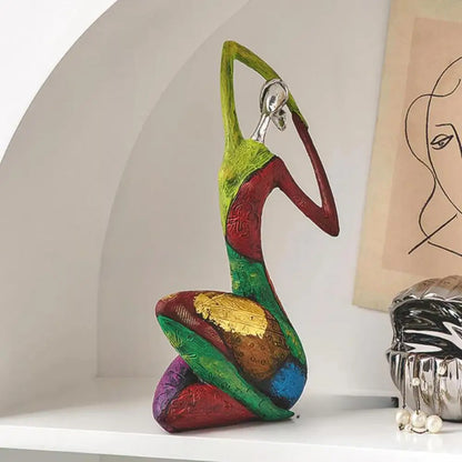 Abstract Resin Sculpture With Metallic Details