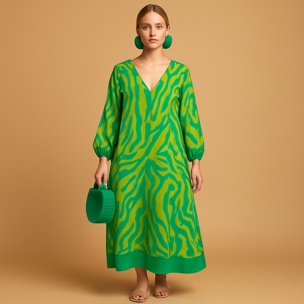 Flowy Long Sleeve Maxi Dress for Women - Nocini