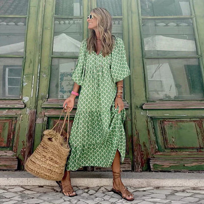 Relaxed Fit Floral Beach Dress for Women - Pexav