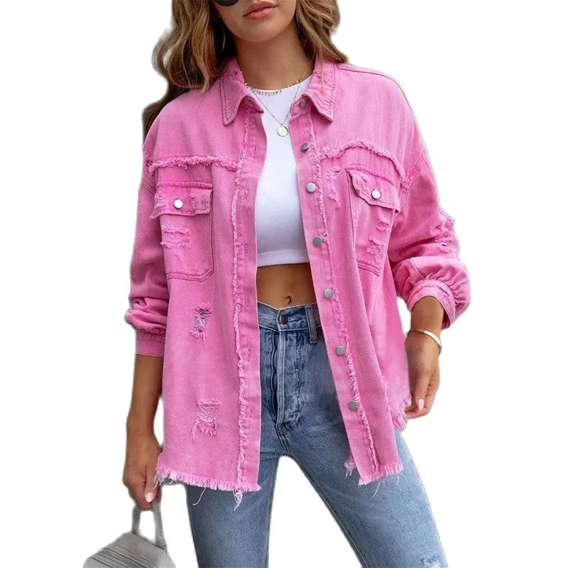 Chic Women's Slim Fit Denim Jacket for Summer - Pexav