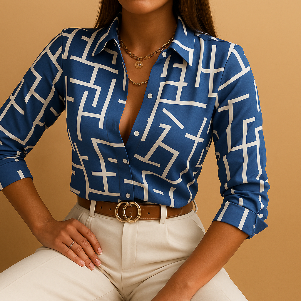 Vibrant Patterned Blouse for Women - Nocini