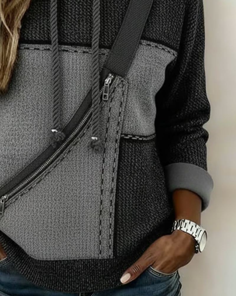 Image of Bonnie | Women's Long Sleeve Color Block Hoodie