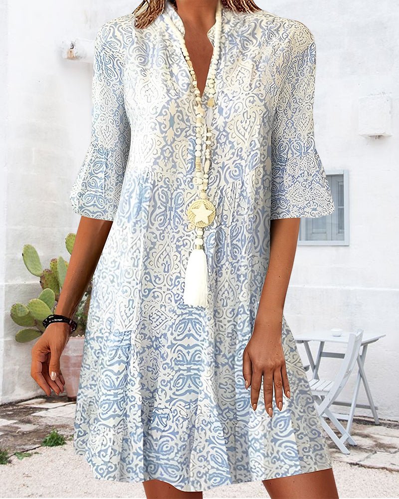 Image of Bonnie | Women's V-Neck A-Line Mini Dress