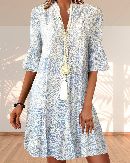 Chic V-Neck Mini A-Line Dress for Women - Olytrend