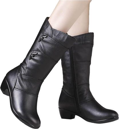 Tall Womens Leather Knee High Boots