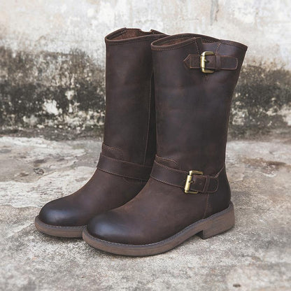 Classic Buckle Ankle Boots - Chic Comfortable Fit
