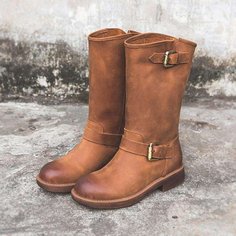 Classic Buckle Ankle Boots - Chic Comfortable Fit - Olytrend