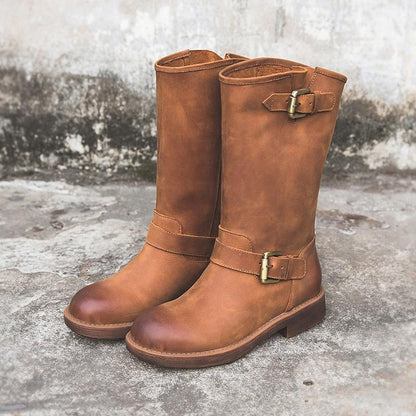 Classic Buckle Ankle Boots - Chic Comfortable Fit - Olytrend