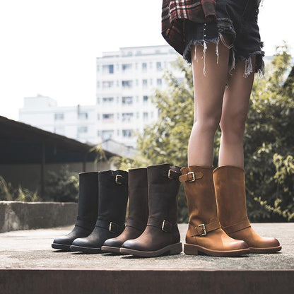 Classic Buckle Ankle Boots - Chic Comfortable Fit