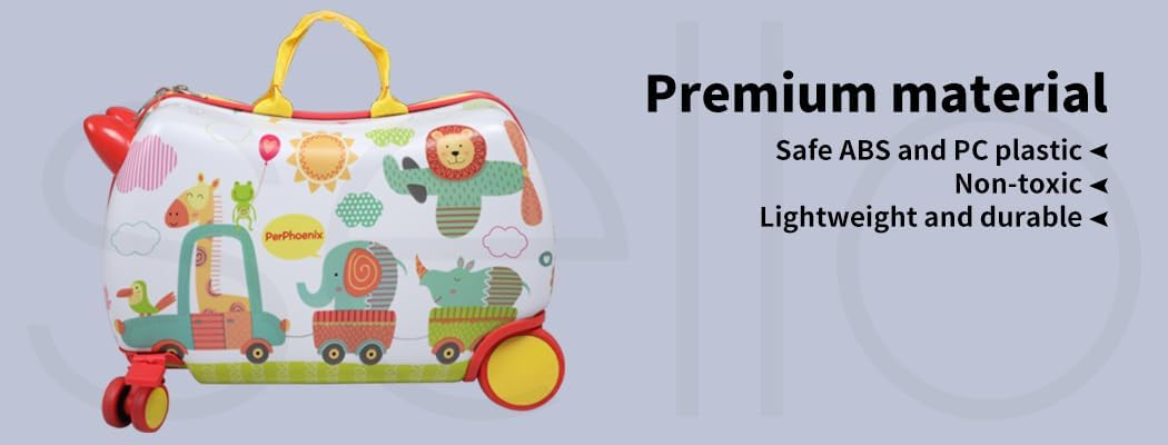 Kids 2-in-1 Ride On Scooter Luggage with Spin Wheels