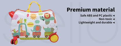 Kids 2-in-1 Ride On Scooter Luggage with Spin Wheels