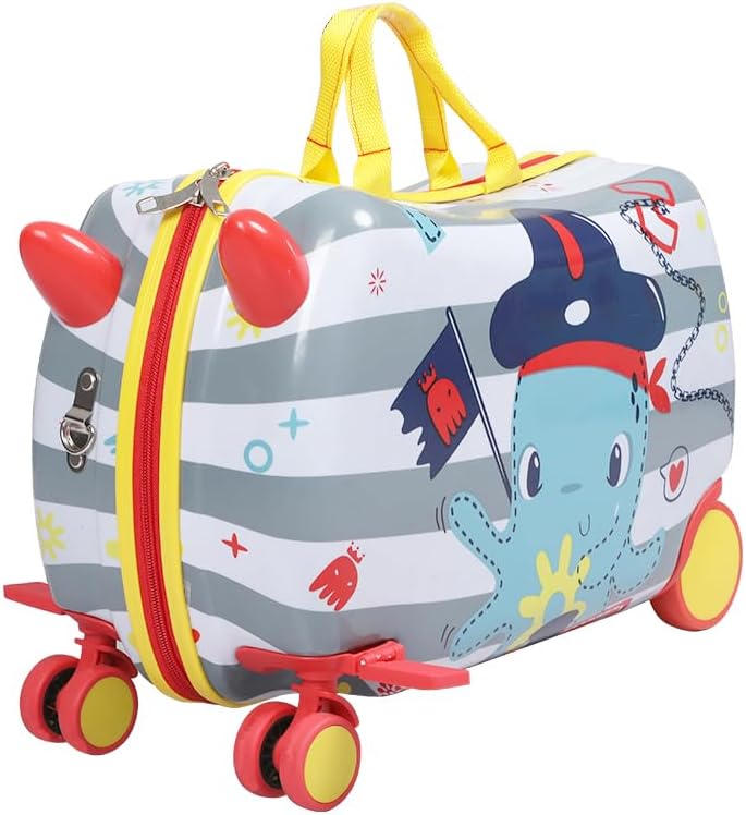 Kids 2-in-1 Ride On Scooter Luggage with Spin Wheels - Pexav
