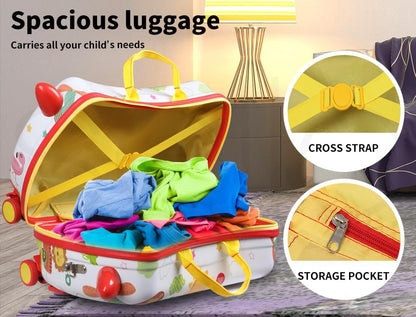 Kids 2-in-1 Ride On Scooter Luggage with Spin Wheels
