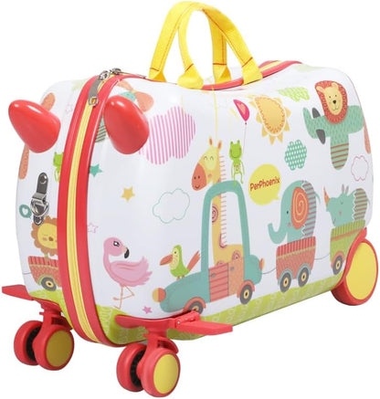 Kids 2-in-1 Ride On Scooter Luggage with Spin Wheels