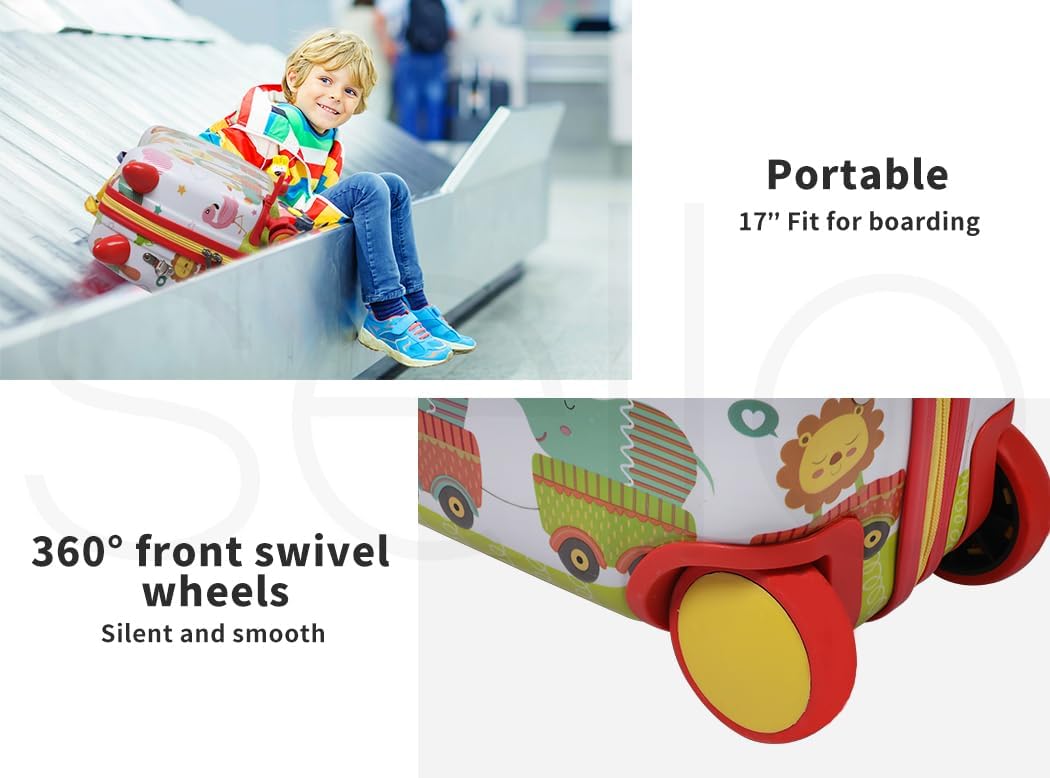 Kids 2-in-1 Ride On Scooter Luggage with Spin Wheels