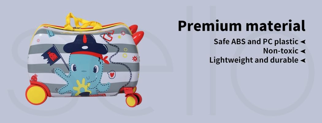 Kids 2-in-1 Ride On Scooter Luggage with Spin Wheels