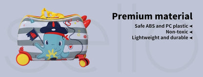 Kids 2-in-1 Ride On Scooter Luggage with Spin Wheels