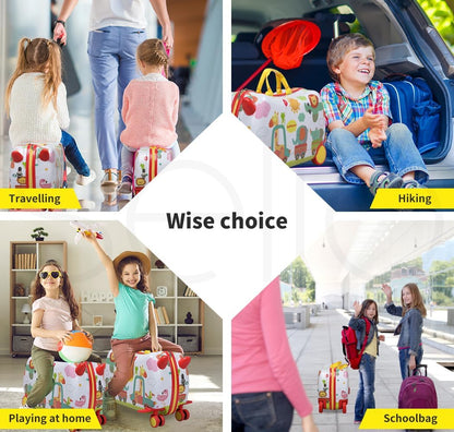 Kids 2-in-1 Ride On Scooter Luggage with Spin Wheels