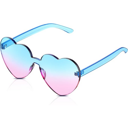 Frameless Clear Love Heart Shades - Cora - Pexav